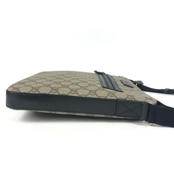 GUCCI Authentic Black Leather Messenger Shoulder Bag - Picture 5 of 16